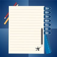 Notepad and pencils illustration