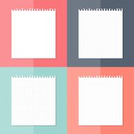 Four white pieces of paper set