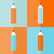Four pencil icons set