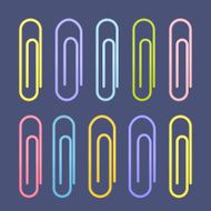 Colorful paperclip icons