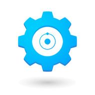 Gear icon with an atom