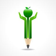 Save nutrition concept with pencil hands
