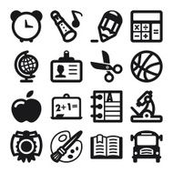 School flat icons Black