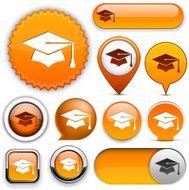 Education high-detailed modern buttons