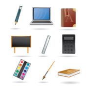 School and education icon set N3