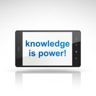 knowledge is power words on mobile phone