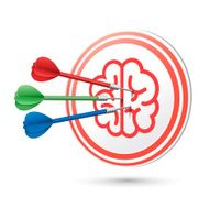 brain icon target with darts hitting on it