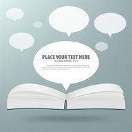 Book with blank speech bubble N2