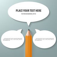 Pencil with tree speech bubble
