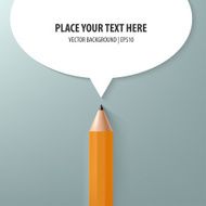 Pencil with blank speech bubble