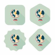 globe icon flat icon with long shadow N20