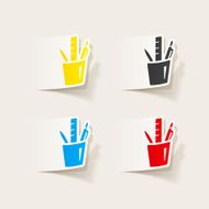 realistic design element stationery tools N11