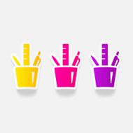 realistic design element stationery tools N12