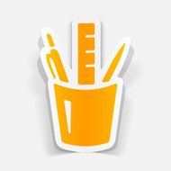 realistic design element stationery tools N13