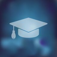 Graduation icon on blurred background