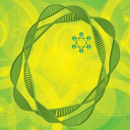 Molecule illustration green background