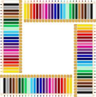 Frame with colored pencils