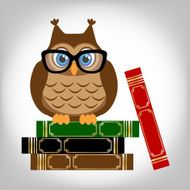 Wise Owl with Books