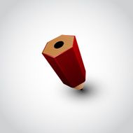 Red pencil icon on white background