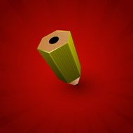Green pencil icon on white background