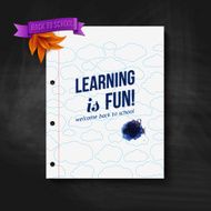 Back to school card Wooden background typography design note