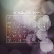 forty-eight universal thin line icons for business