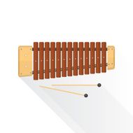 color flat style vector wood xylophone