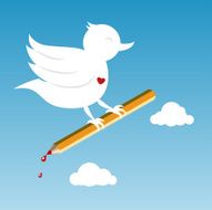 bird with pencil N2