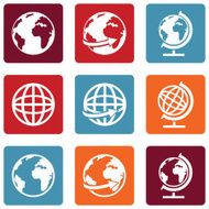 Vector Set of Globe Icons N2