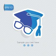 Education symbol sticker design blue version clean vector N2
