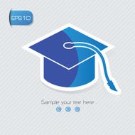 Education symbol sticker design blue version clean vector N3