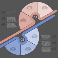Infographic design with various cloud icons