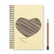 Heart hand painted blank realistic spiral notepad notebook and p N3