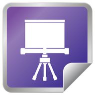 Projector screen in sticker icon