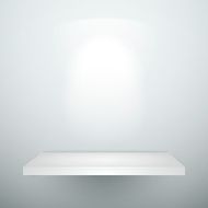 blank empty white wooden shelf