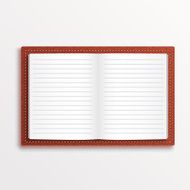 Simple opened isolated red book Vector