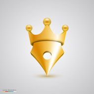 Symbol pen with crown Vector