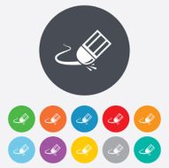 Eraser icon Erase pencil line symbol N3
