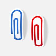 realistic design element paper clip N15