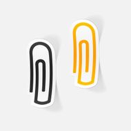 realistic design element paper clip N16