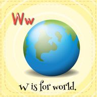 Letter W for world