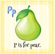 Letter P for pear