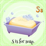 Letter S for soap