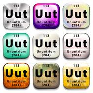Button showing the element Ununtrium