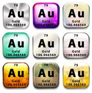 Button showing the element Gold