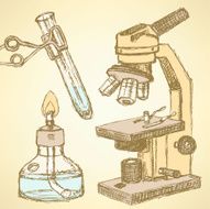 Sketch chemical set in vintage style N2