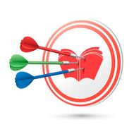 education concept target with darts hitting on it