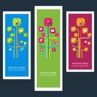 Set of creative design stickers with icons