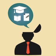 Flat icon person thinking about education eps