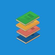 Set of 4 isometric books